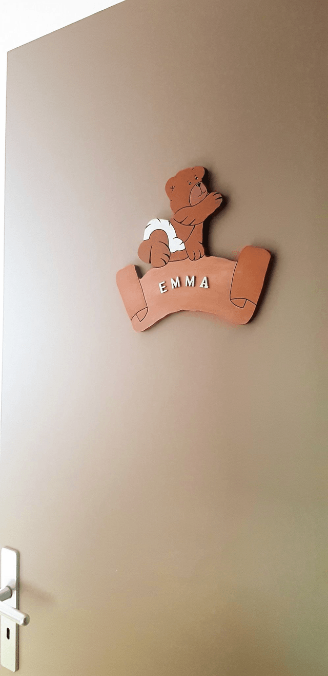 plaque de porte ourson